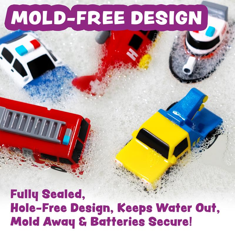 🚨 Light-Up Emergency Car Bath Toy