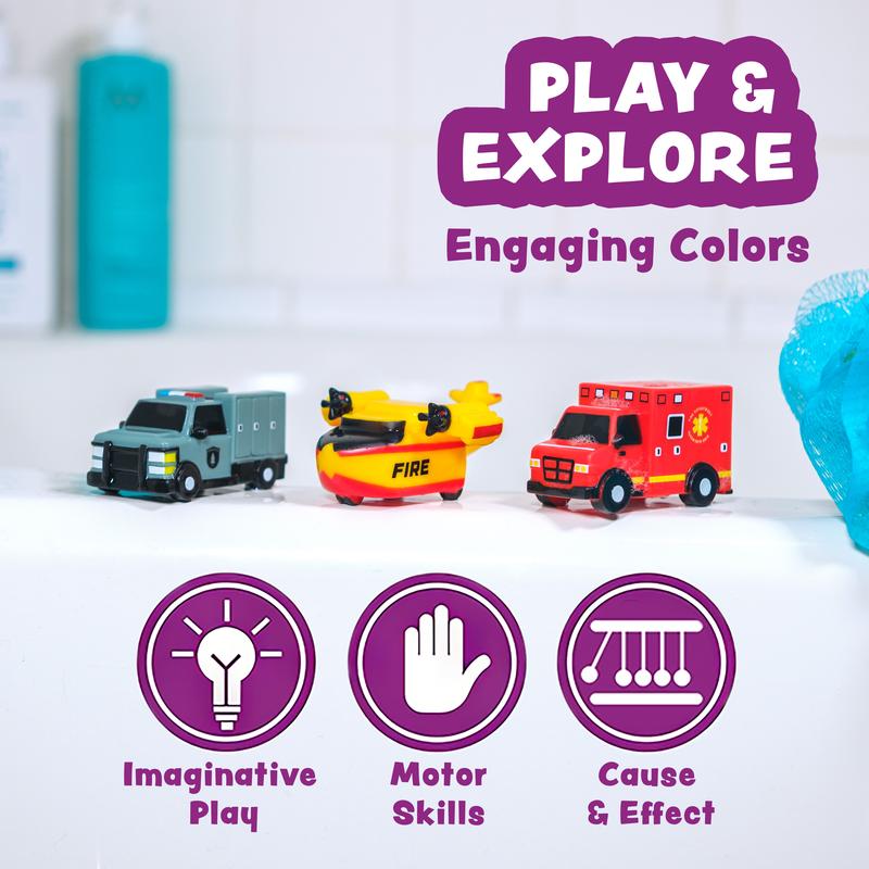🚨 Light-Up Emergency Car Bath Toy