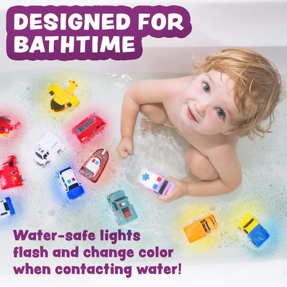 🚨 Light-Up Emergency Car Bath Toy